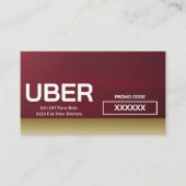 Carte De Visite Conducteur Uber Moderne Bordure Dorée Parrainage (Devant)