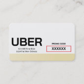 Carte De Visite Conducteur Uber Référence Moderne Bordure Dorée (Devant)