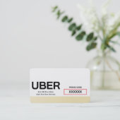 Carte De Visite Conducteur Uber Référence Moderne Bordure Dorée (Debout devant)