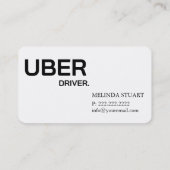 Carte De Visite Conducteur Uber Référence Moderne Bordure Dorée (Dos)