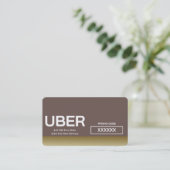 Carte De Visite Conducteur Uber Référence Moderne Bordure Dorée (Debout devant)