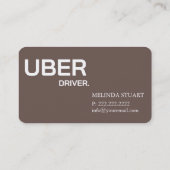 Carte De Visite Conducteur Uber Référence Moderne Bordure Dorée (Dos)