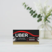 Carte De Visite Conducteur Uber Référence Moderne Bordure Dorée (Debout devant)