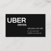 Carte De Visite Conducteur Uber Référence Moderne Bordure Dorée (Dos)