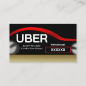 Carte De Visite Conducteur Uber Référence Moderne Bordure Dorée (Devant)