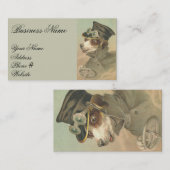 Carte De Visite Conducteur vintage de chien (Devant / Derrière)