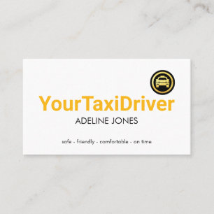 Carte De Visite Conduite de taxi jaune minimaliste simple
