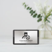 Carte De Visite Conduite en plaque argentée gris monochrome (Debout devant)