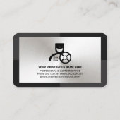 Carte De Visite Conduite en plaque argentée gris monochrome (Dos)