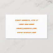 Carte De Visite Conduite et profession de livraison orange (Dos)