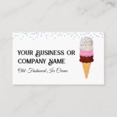 Carte De Visite Cône de crème glacée napolitaine avec arroses (Devant)