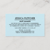 Carte De Visite Cône de crème glacée, Parlante de crème glacée (Dos)