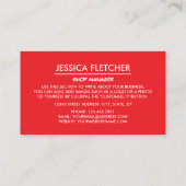 Carte De Visite Cône de crème glacée, Parlante de crème glacée (Dos)