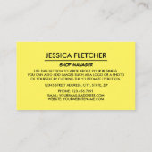 Carte De Visite Cône de crème glacée, Parlante de crème glacée (Dos)