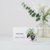 Carte de visite cône de pin (Debout devant)