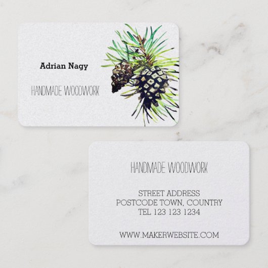 Carte de visite cône de pin (Devant / Derrière)