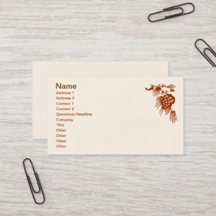 Carte de visite - Cône de pin avec neige