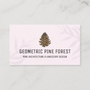 Carte De Visite Cône de pin de l'arbre de la forêt de logo rose