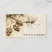 Carte De Visite Cône de pin rustique | Branche de l'arbre des pins (Devant)