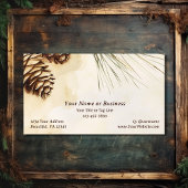Carte De Visite Cône de pin rustique | Branche de l'arbre des pins
