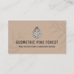 Carte De Visite Cône de pin rustique d'arbre de forêt marron feuil