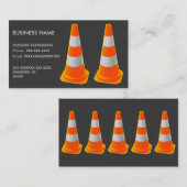 Carte De Visite Cône du trafic avec les rayures grises (Devant / Derrière)