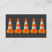 Carte De Visite Cône du trafic avec les rayures grises (Dos)