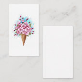 Carte De Visite Cône rose Sakura crème glacée gaufre (Devant / Derrière)