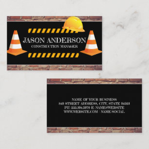 Carte De Visite Cones de construction   Hardhat   Panier