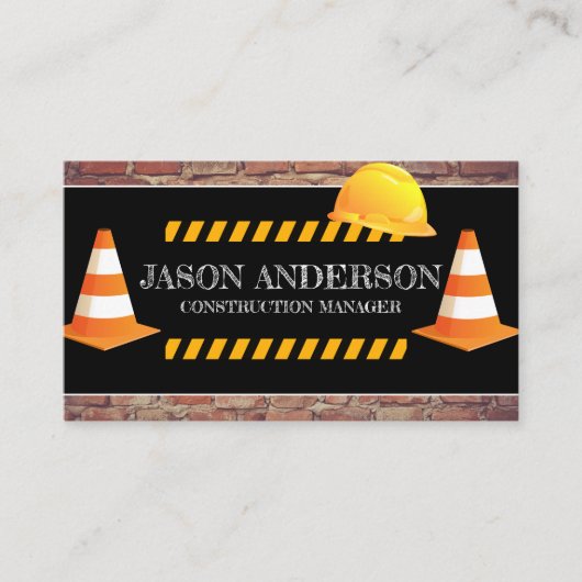 Carte De Visite Cones de construction | Hardhat | Panier (Devant)