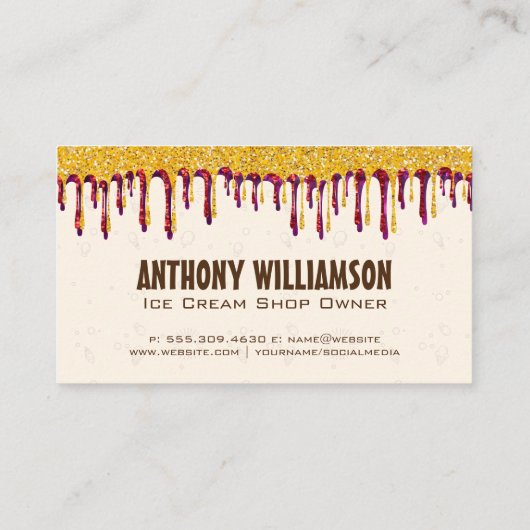 Carte De Visite cônes de crème glacée | Lecteurs de glace de parti (Dos)