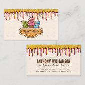 Carte De Visite cônes de crème glacée | Lecteurs de glace de parti (Devant / Derrière)