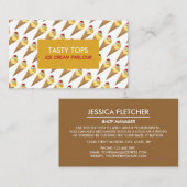 Carte De Visite Cônes de crème glacée, Parlante de crème glacée (Devant / Derrière)