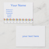 Carte De Visite Cônes mignons de neige (Devant / Derrière)