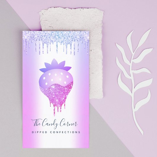 Carte De Visite Confection de chocolat aux fraises Déchets pourpre