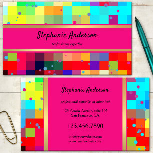 Carte De Visite Confetti Abstrait Couleurs Vives