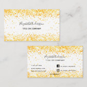 Carte De Visite confetti blanc or (Devant / Derrière)