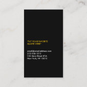 Carte De Visite Confetti Bokeh couleur moderne Vertical noir (Dos)