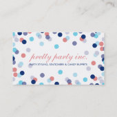 CARTE DE VISITE :: confetti chic marine aqua coral (Dos)