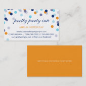 CARTE DE VISITE :: confetti chic marine aqua orang (Devant / Derrière)