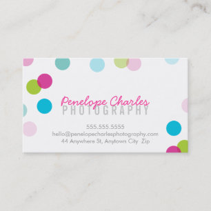 Carte De Visite Confetti coloré et tendance MODERNE