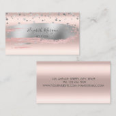 Carte De Visite Confetti d'argent professionnel moderne, pinceau (Devant / Derrière)