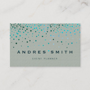 Carte De Visite Confetti de Faux Papier d'Aluminium Pailleté Bleu