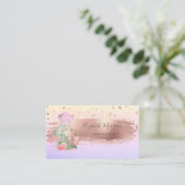 Carte De Visite Confetti de fleurs de mélangeur professionnel, pin (Debout devant)