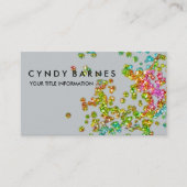 Carte De Visite Confetti de Glitterie colorée (Devant)