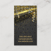 Carte De Visite Confetti de poussière d'or | Metallic Ornate Arriè (Dos)
