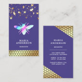 Carte De Visite Confetti d'or Beehive Purple Honey Beekeeper (Devant / Derrière)