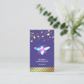 Carte De Visite Confetti d'or Beehive Purple Honey Beekeeper (Debout devant)