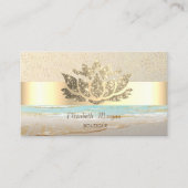 Carte De Visite Confetti d'or moderne, Bleu, Bleu, Lotus (Devant)