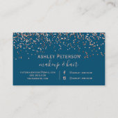 Carte De Visite confetti d'or rose bleu chic typographie (Dos)